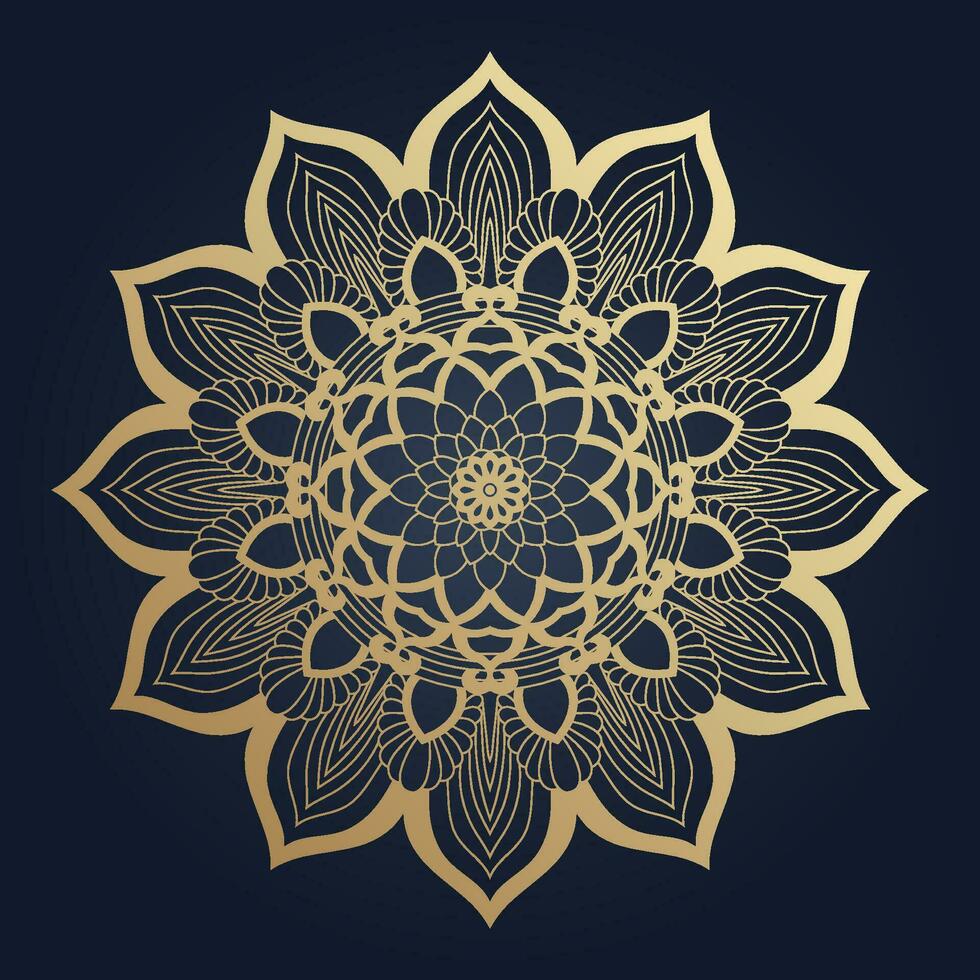 gyllene mandala.mandala de lujo .Färg dorado vektor