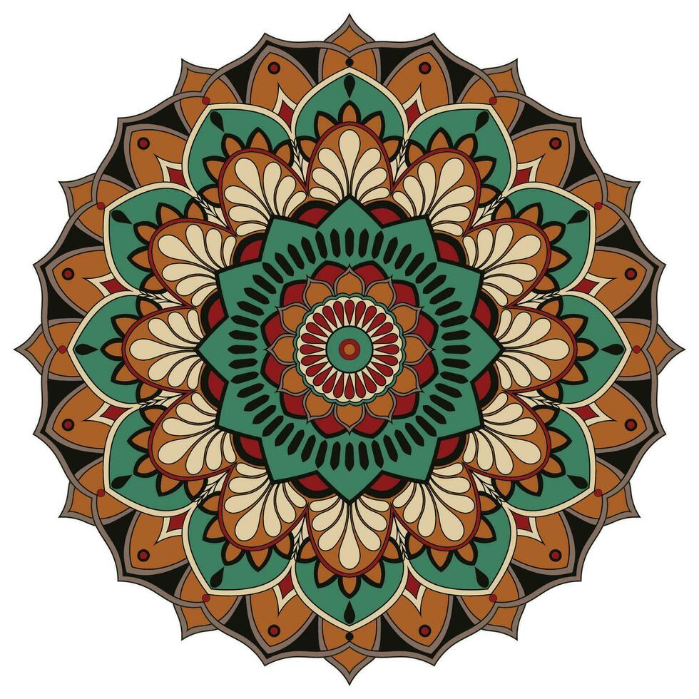 Mandala Design. Mandale Symbol. böhmisch Ornament indisch und Dekoration Thema. bunt und isoliert Design. vektor