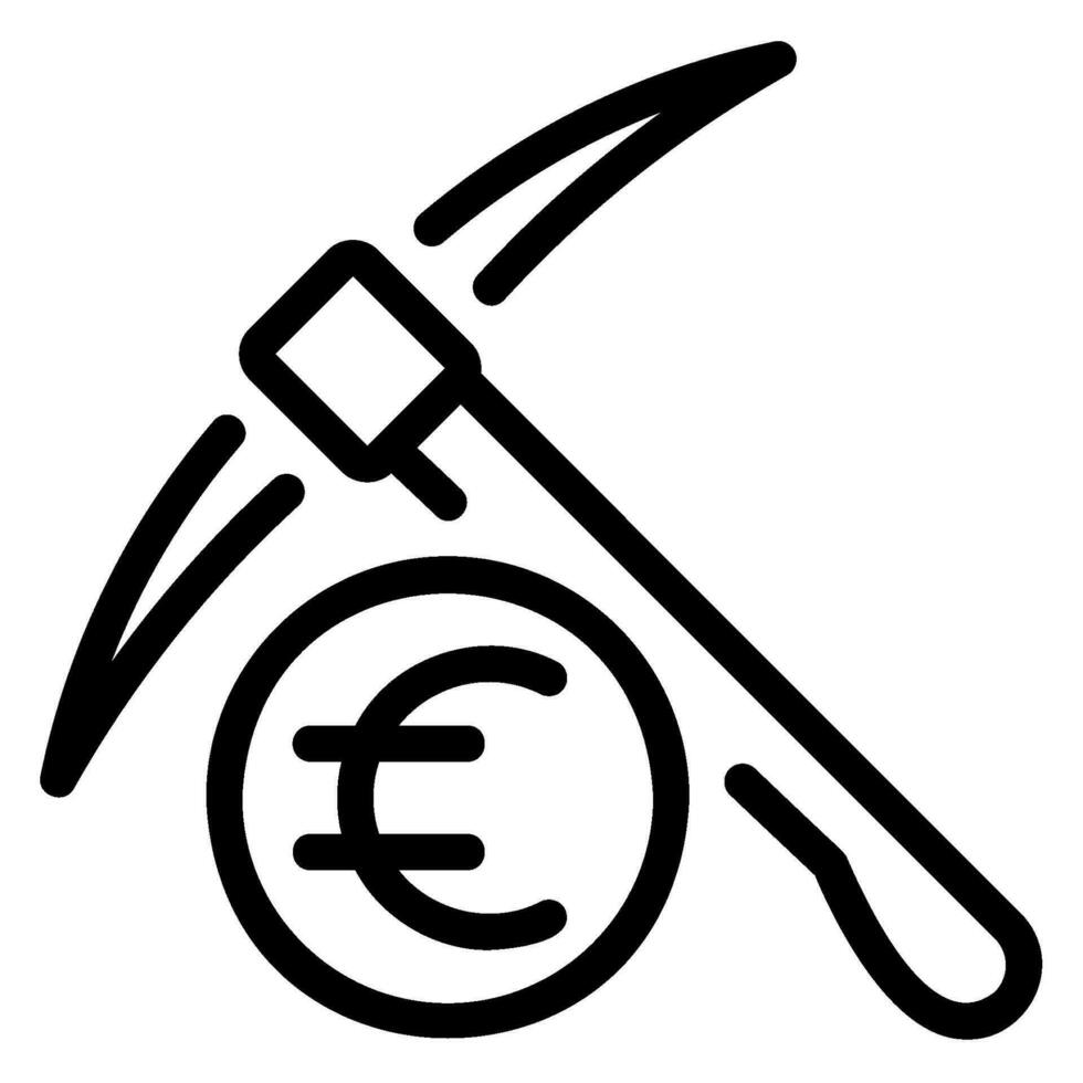 Geld Bergbau Linie Symbol vektor