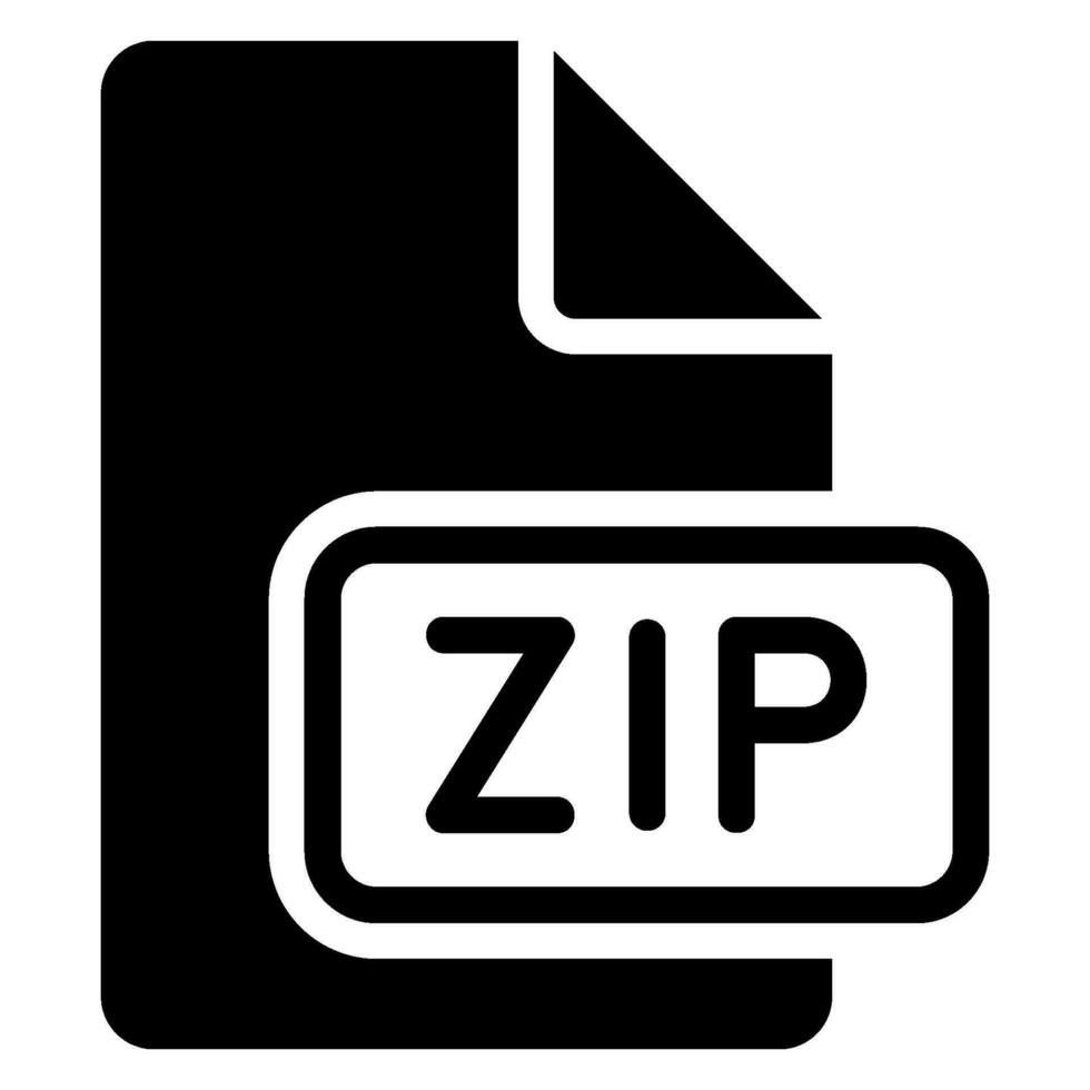 Zip-Glyphe-Symbol vektor