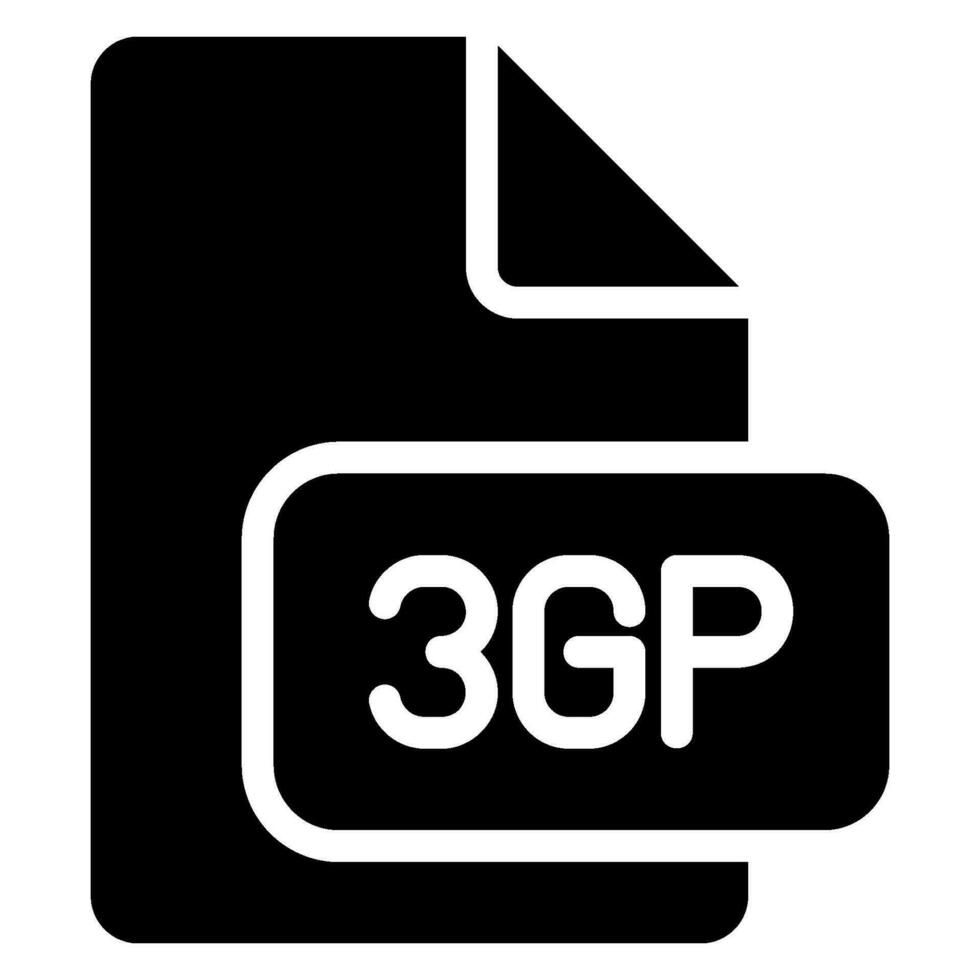 3gp glyf ikon vektor