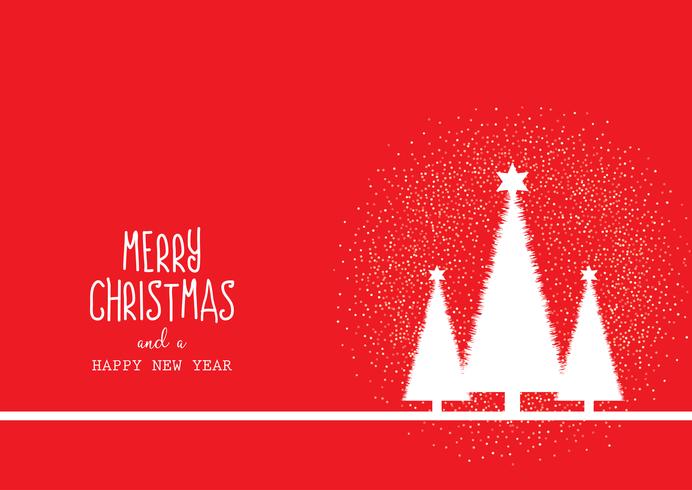 Weihnachtshintergrund mit Bäumen und dekorativem Text vektor