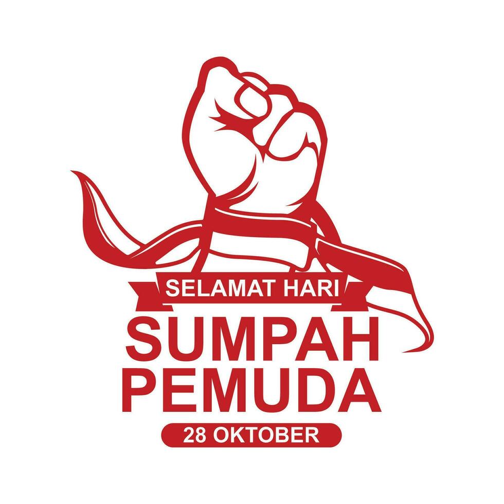 sumah Pemuda Oktober 28 .. Logo Design, indonesisch Jugend Held Erklärung vektor