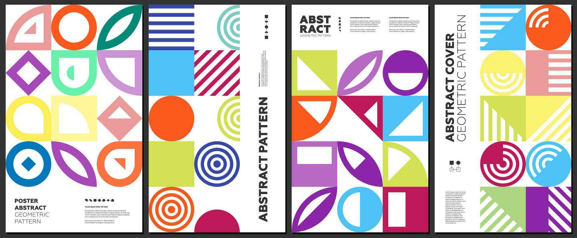 abstrakt geometrisch Bauhaus Stil Kunstwerk. einfach Formen Kombination Neo geo Poster. retro Memphis Gitter Muster. modern modisch Brutalismus lebendig Grafik malen. Jahrgang postmodern Kunst Farbe eps drucken vektor