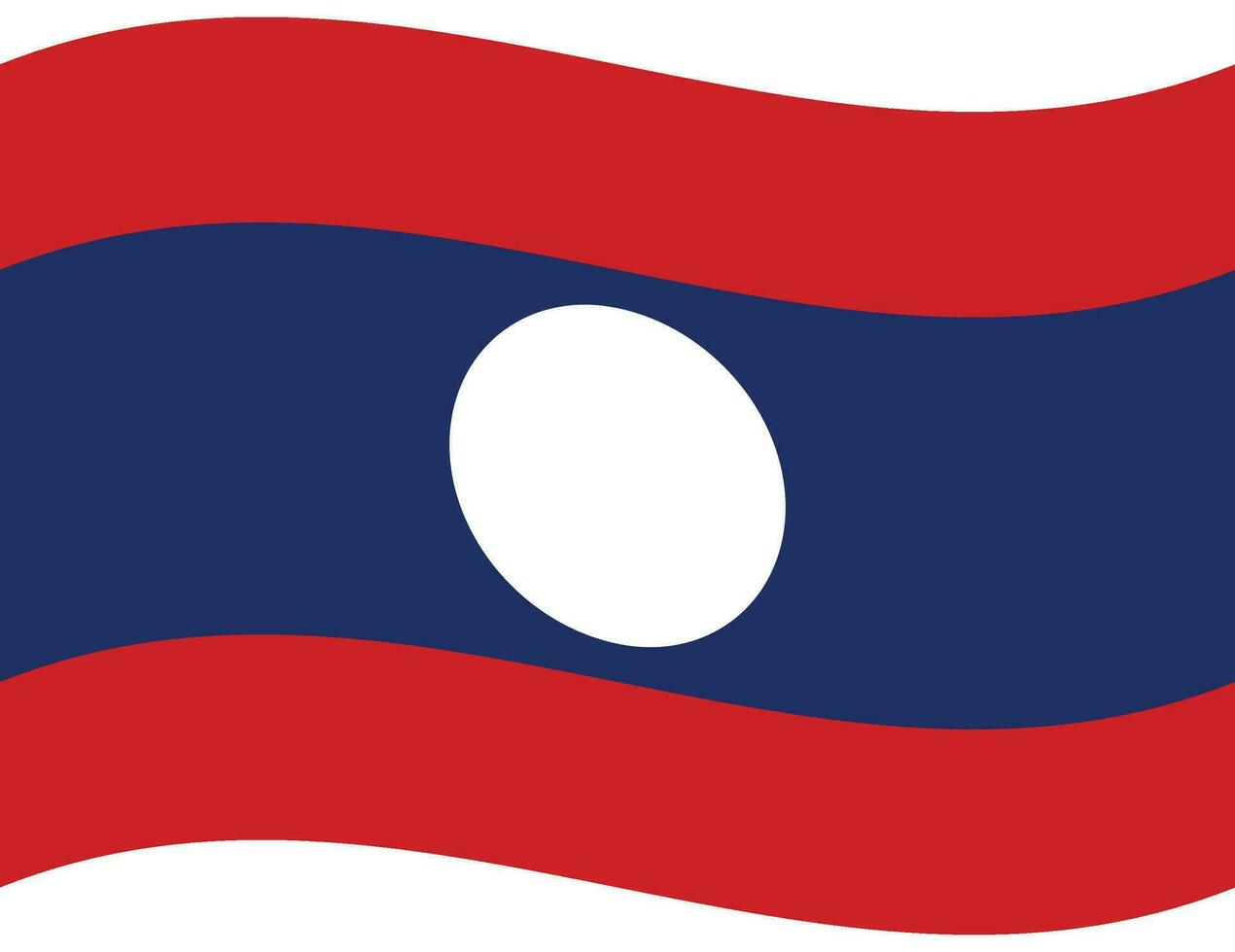 Laos Flagge. Flagge von Laos. Laos Flagge Welle vektor