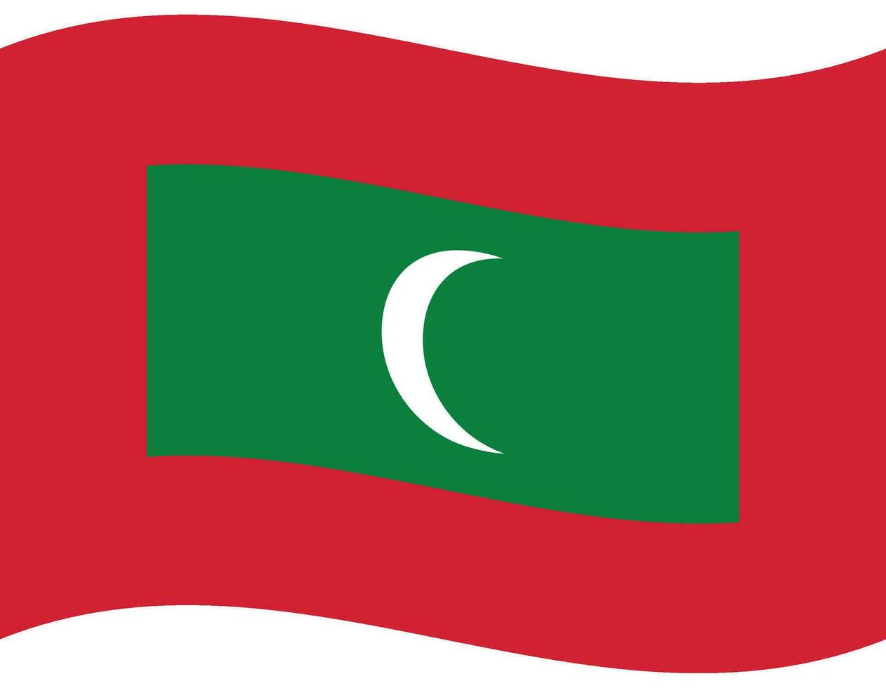 Malediven Flagge. Flagge von Malediven. Malediven Flagge Welle vektor