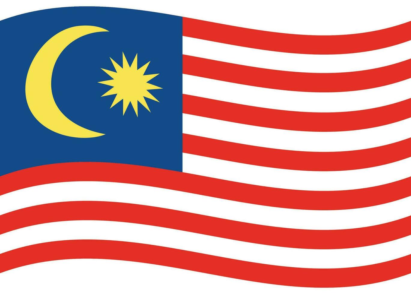 malaysisch Flagge. Flagge von Malaysia. Malaysia Flagge Welle vektor
