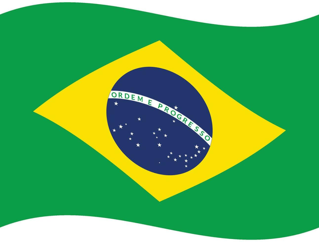Brasilien flagga Vinka. flagga av Brasilien. Brasilien flagga vektor