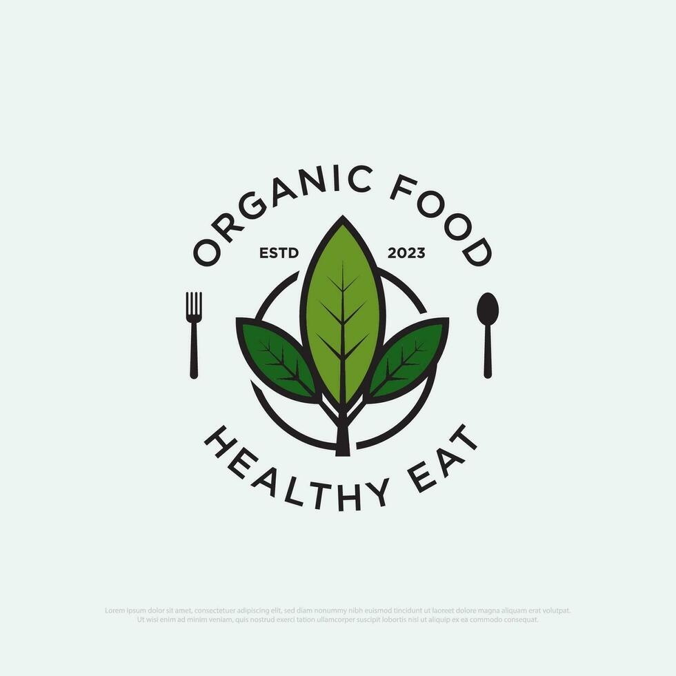 vegan Essen Restaurant Logo Design Vektor, organisch und gesund Getränke Vektor Illustration Vorlage