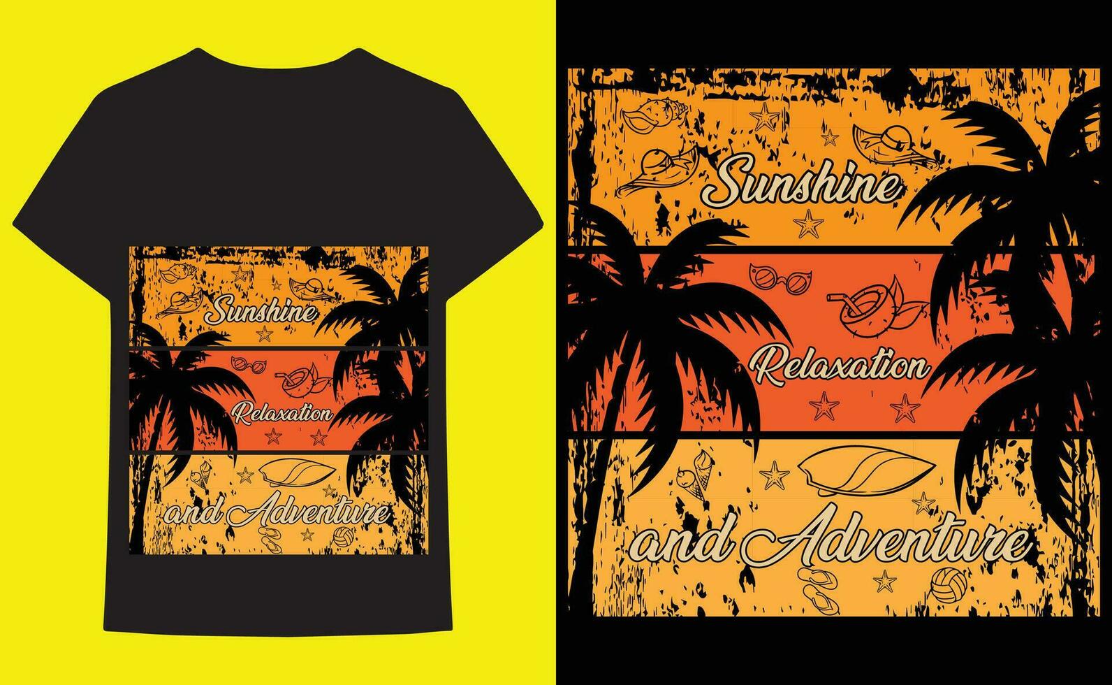 Sommer- T-Shirt Design Vektor Elemente