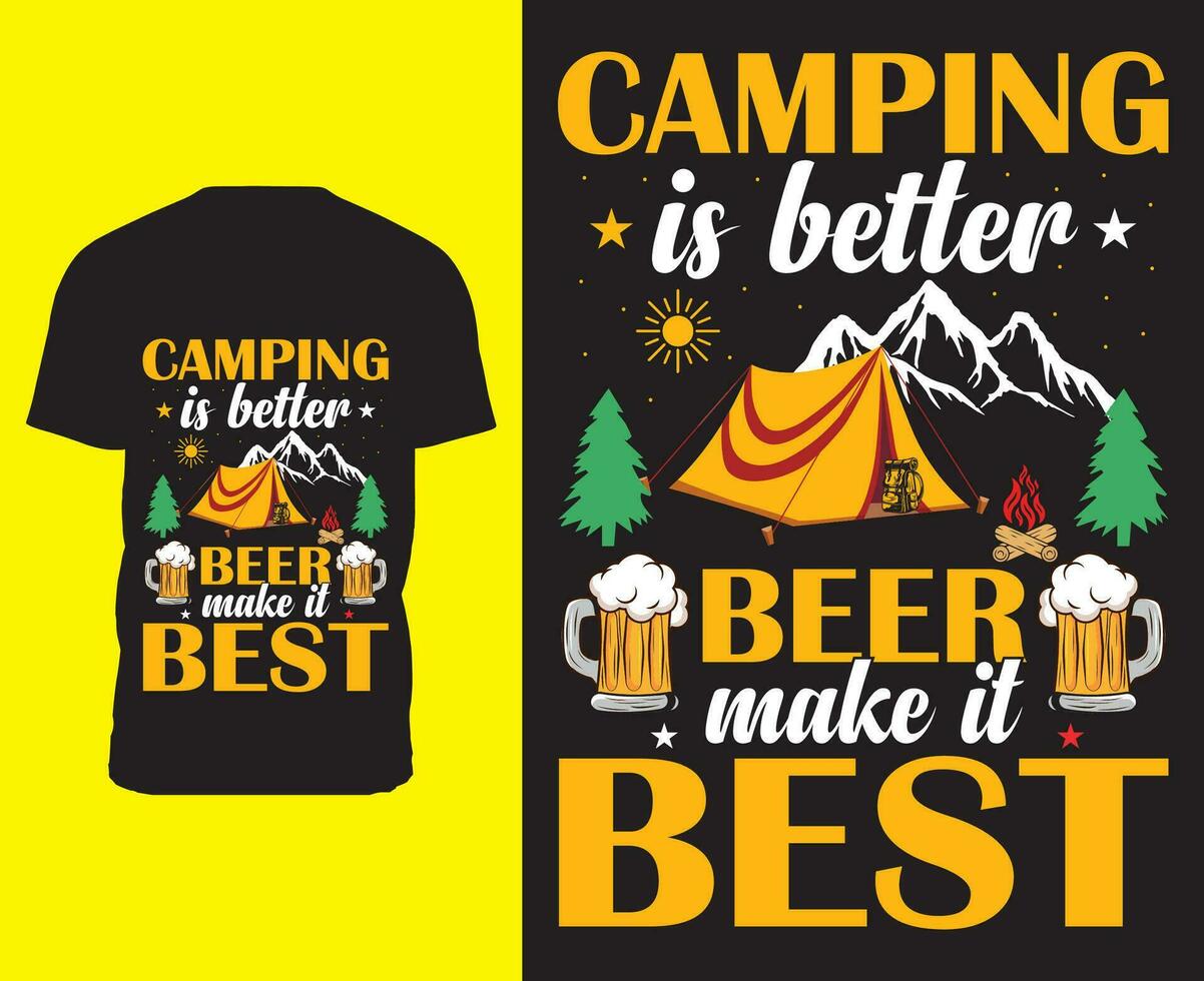 Camping T-Shirt Design Vektor Elemente