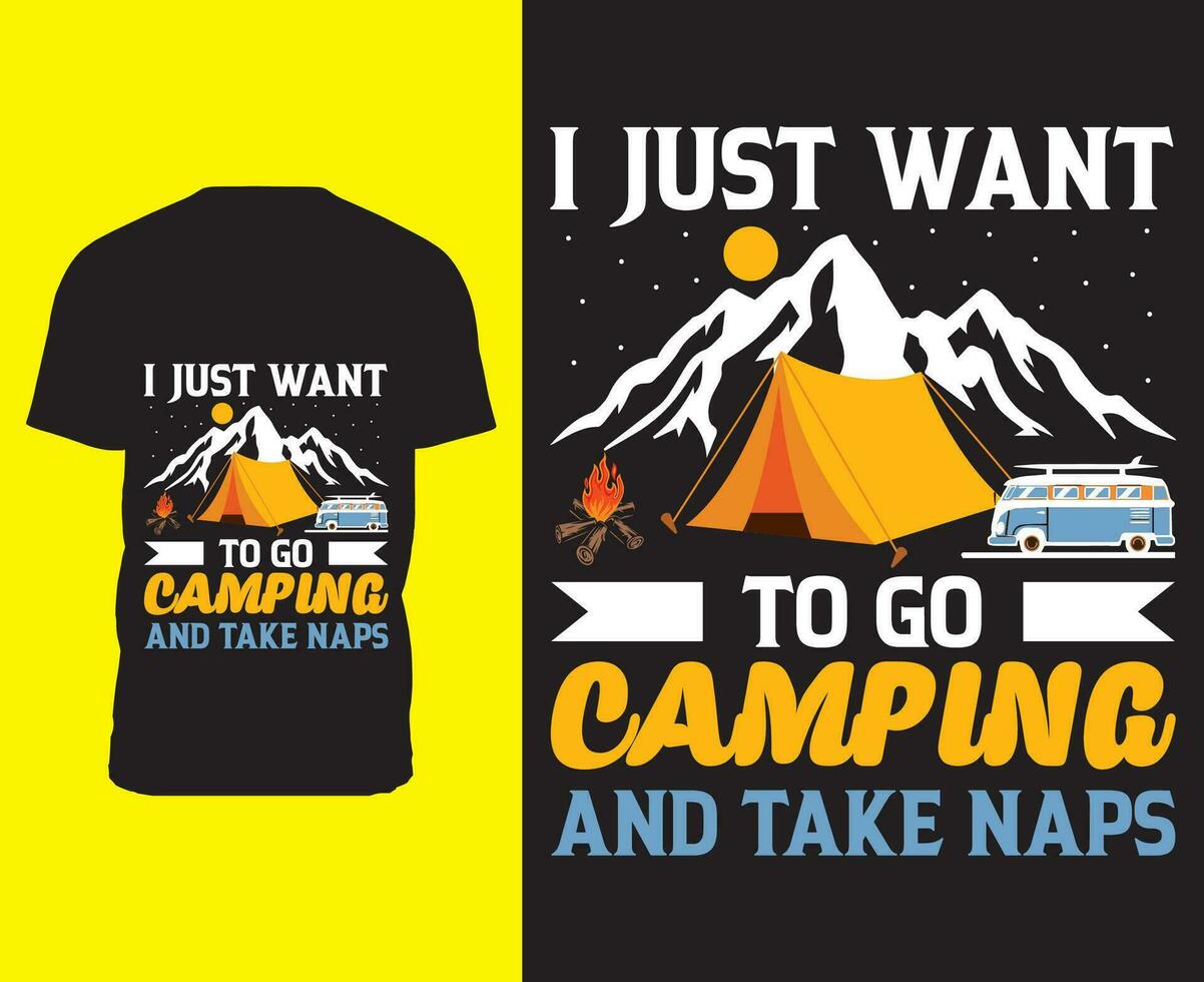 Camping T-Shirt Design Vektor Elemente