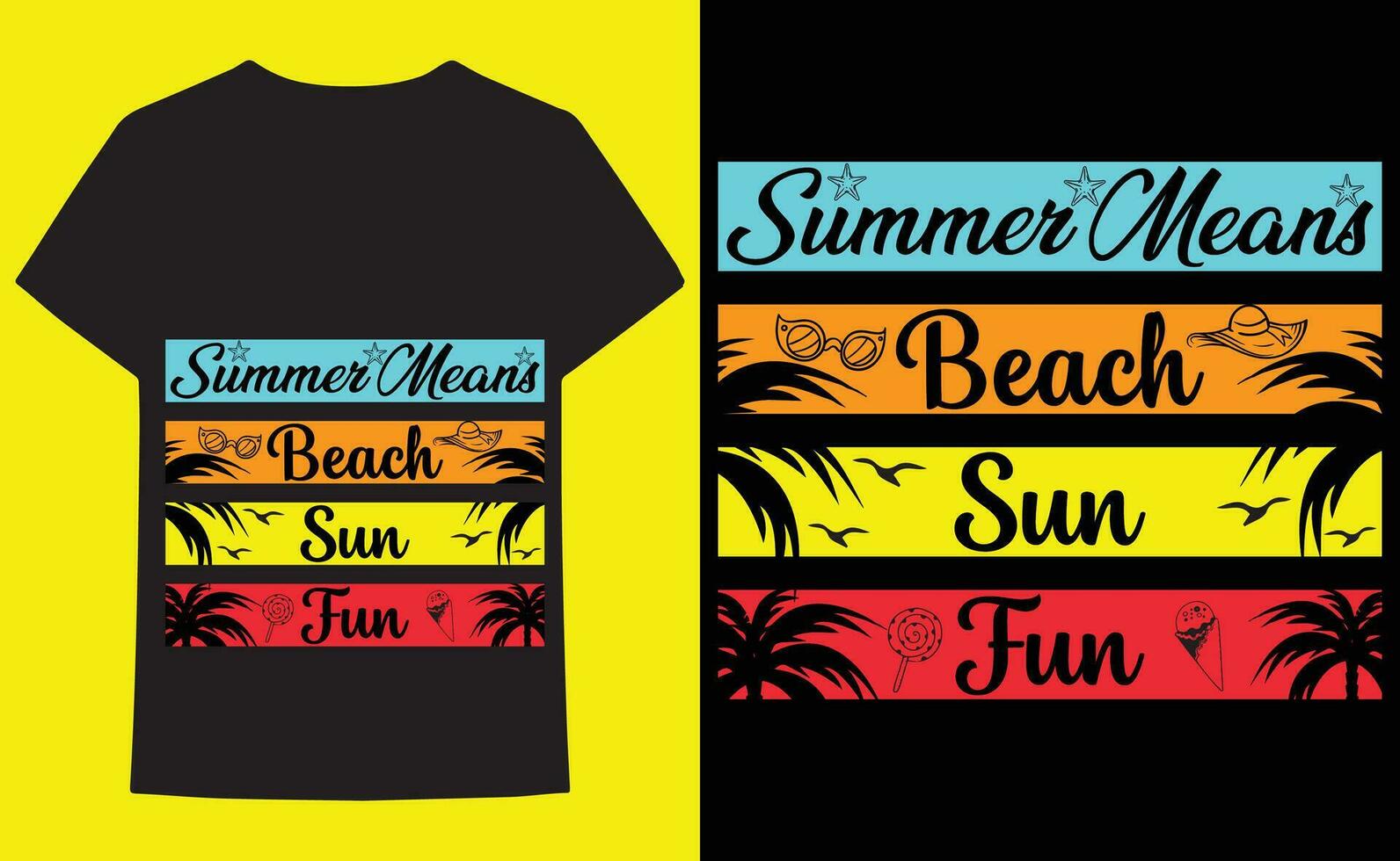 Sommer- T-Shirt Design Vektor Elemente