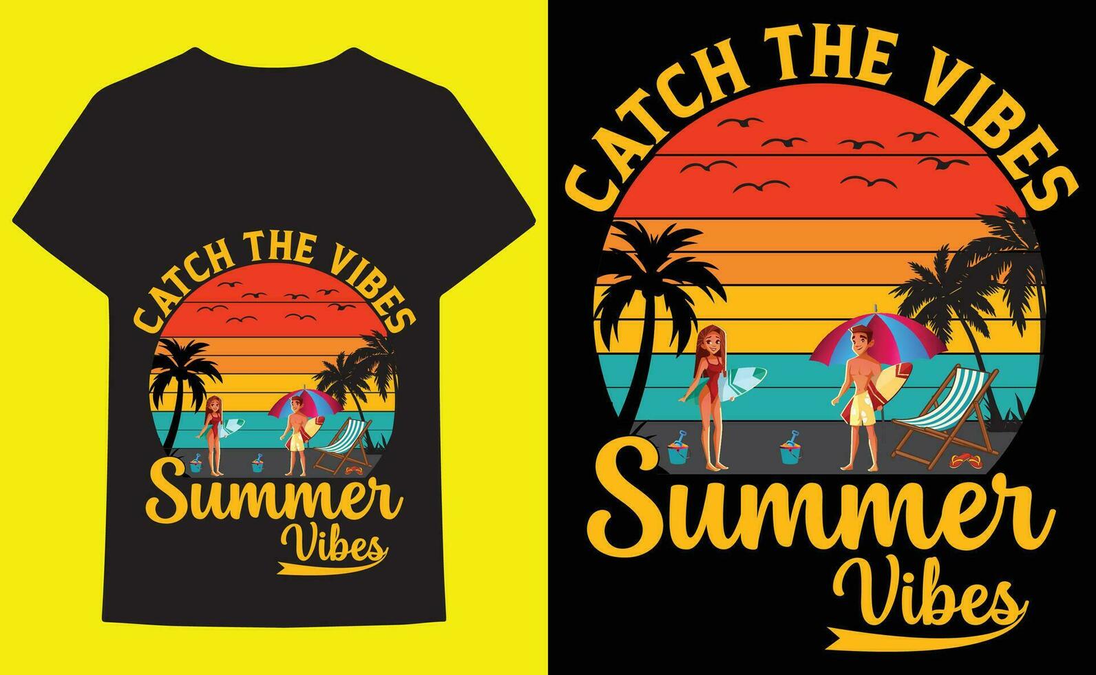 Sommer- T-Shirt Design Vektor Elemente