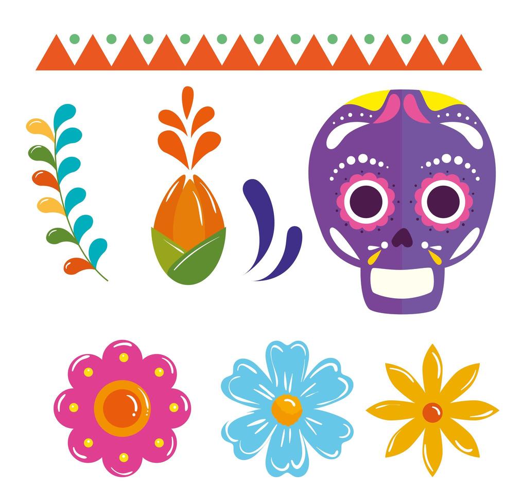 traditionelle Icons Set von Cinco de Mayo vektor