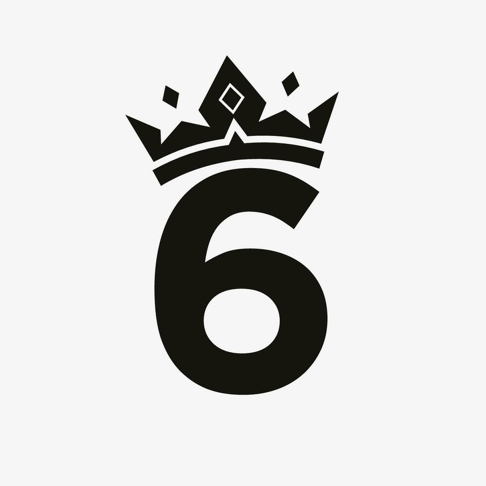 Krone Logo auf Brief 6 Vektor Vorlage zum Schönheit, Mode, elegant, Luxus Zeichen