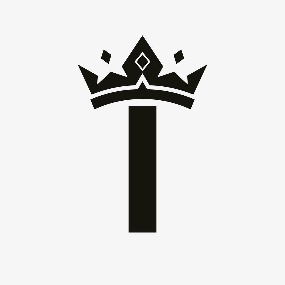 Krone Logo auf Brief ich Vektor Vorlage zum Schönheit, Mode, elegant, Luxus Zeichen