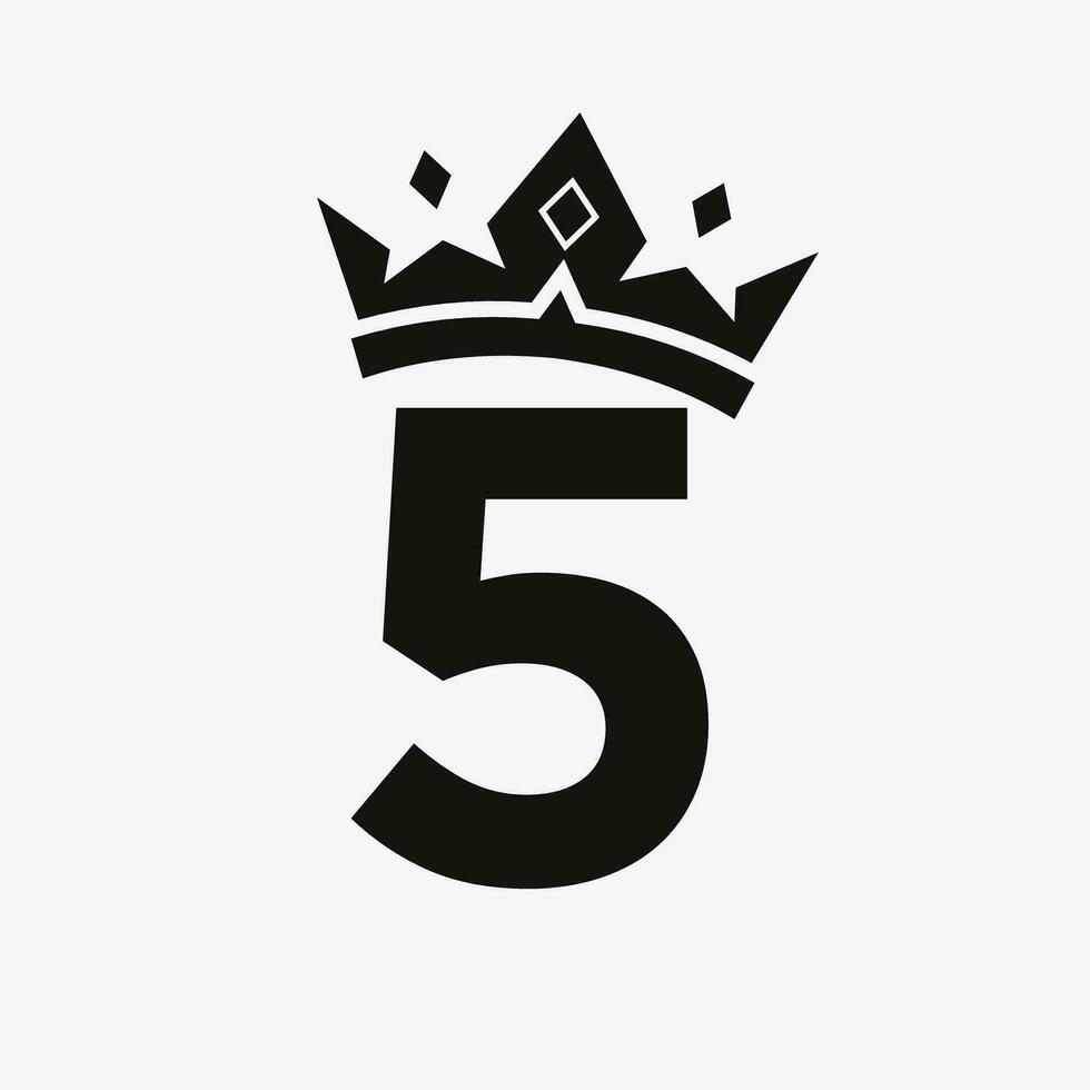 Krone Logo auf Brief 5 Vektor Vorlage zum Schönheit, Mode, elegant, Luxus Zeichen