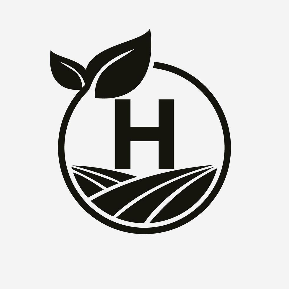 Brief h Landwirtschaft Logo. Landwirtschaft Logo Symbol Vorlage vektor