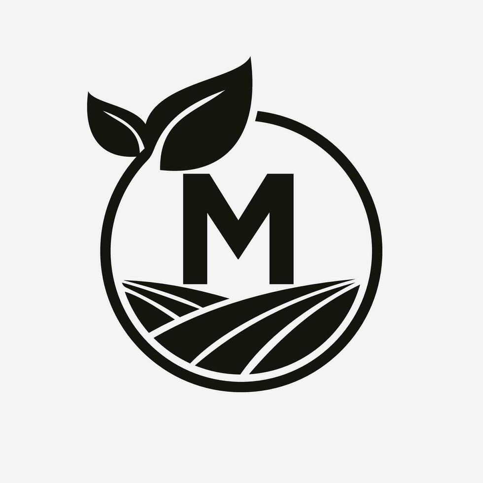 Brief m Landwirtschaft Logo. Landwirtschaft Logo Symbol Vorlage vektor