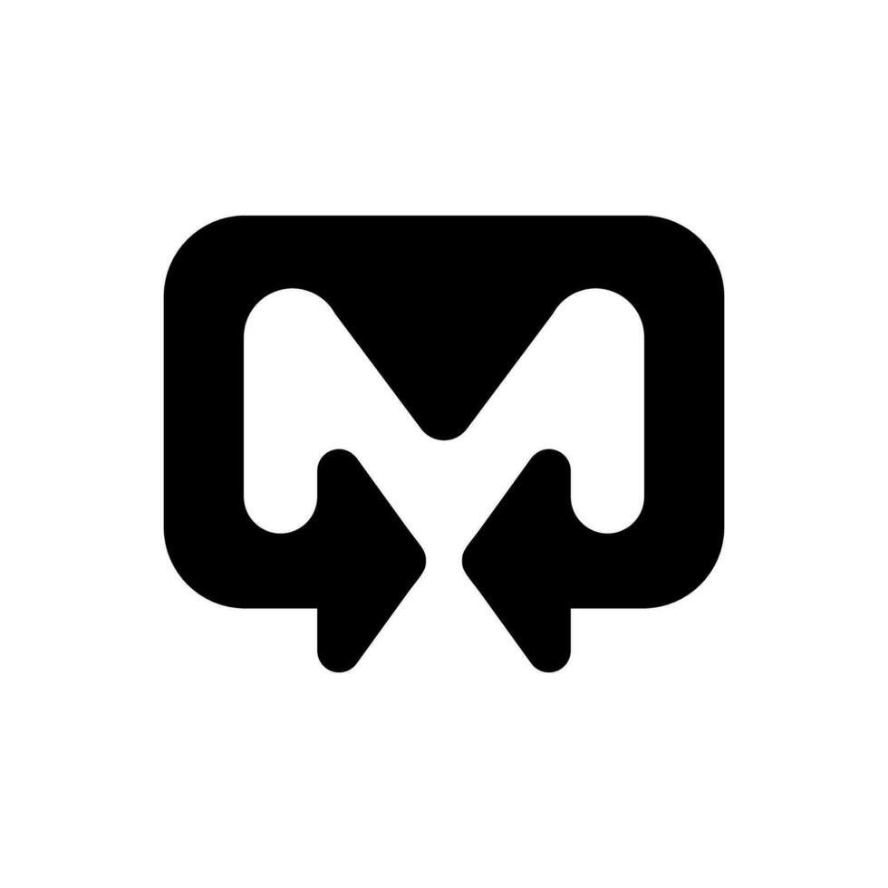 m Brief Logo Design zum Technologie Unternehmen vektor