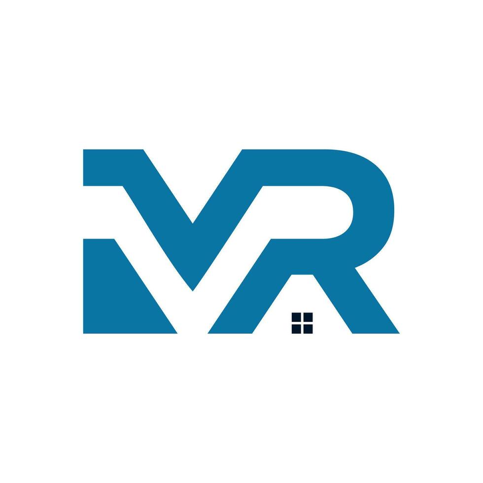 Brief m r und Haus Logo Design vektor