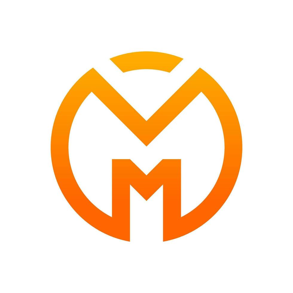 m Brief Logo Design zum Unternehmen vektor