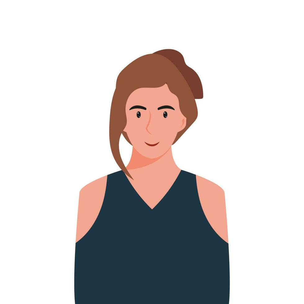 människors ansikten av kvinna med Lycklig leende människor. avatarer. uppsättning av användare profiler. färgad platt vektor illustration