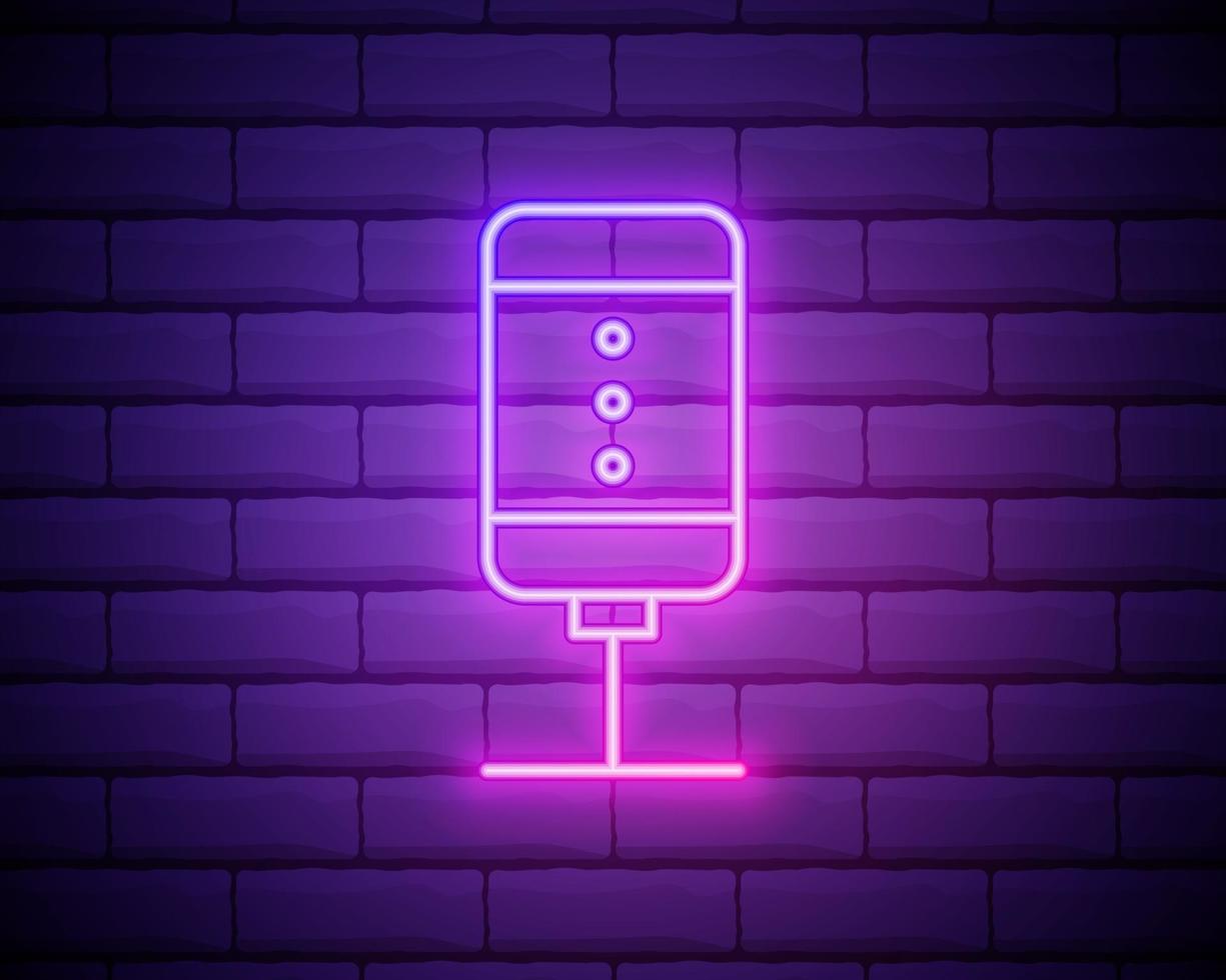 Podcast-Leuchtreklame, helles Schild, helles Banner. Podcast-Logo Neon, Emblem und Etikett. Vektor-Illustration isoliert auf Mauer vektor