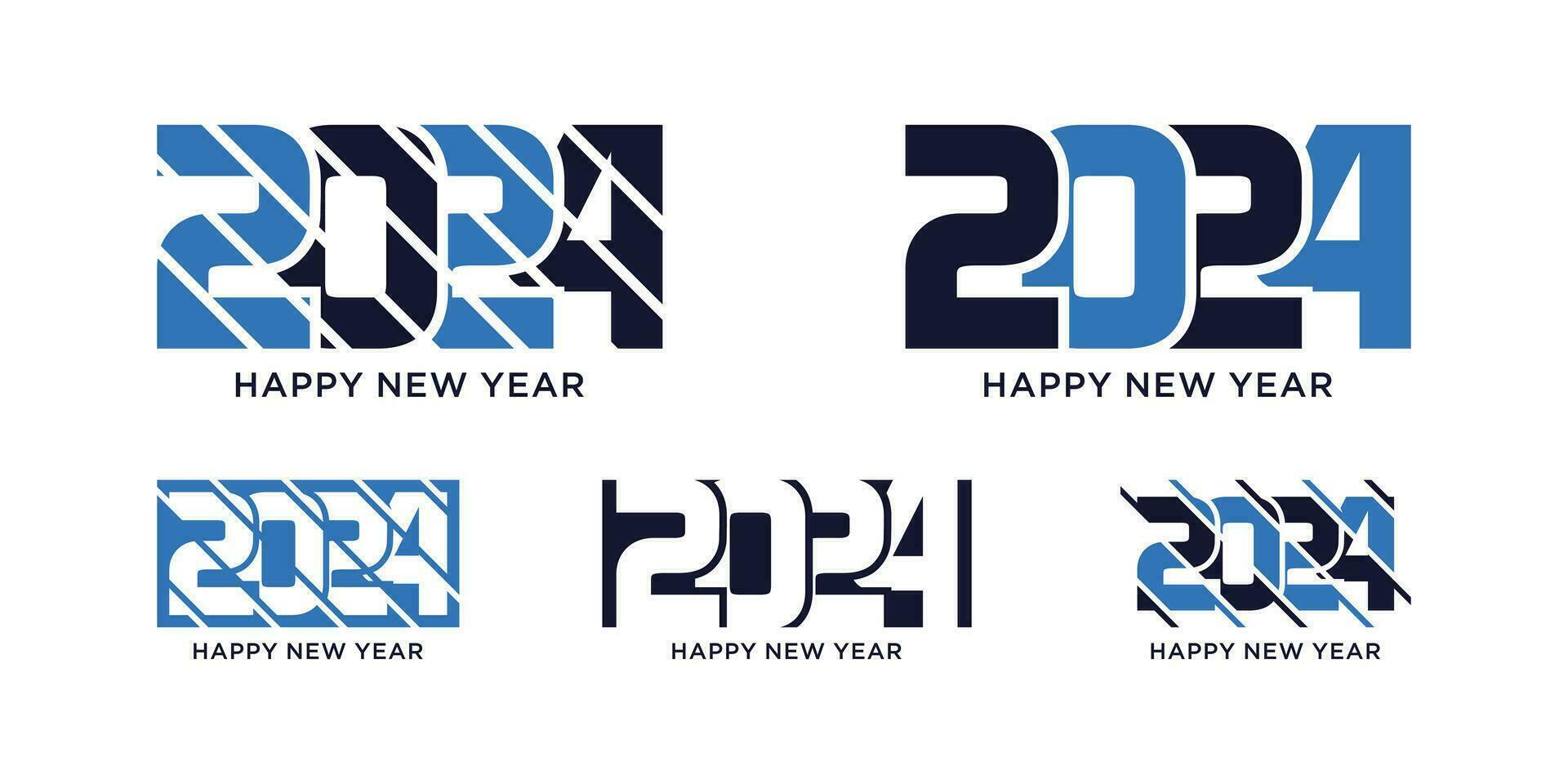 2024 Lycklig ny år logotyp design mall vektor illustration med unik modern begrepp