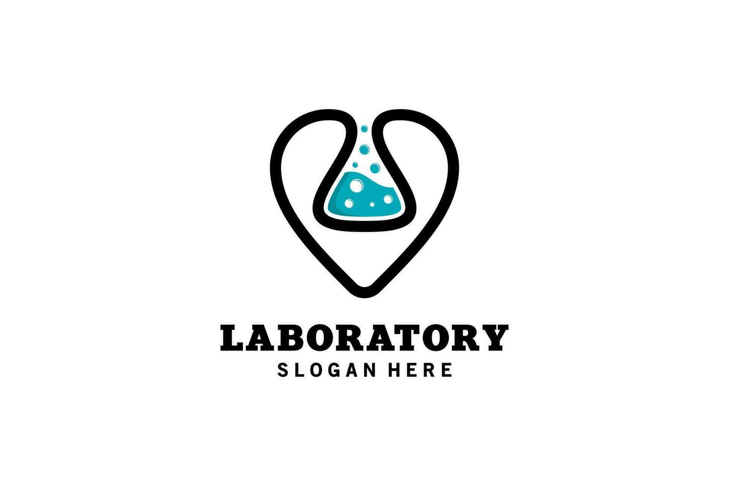 hjärta labb logotyp design, kreativ labb ikon symbol vektor illustration