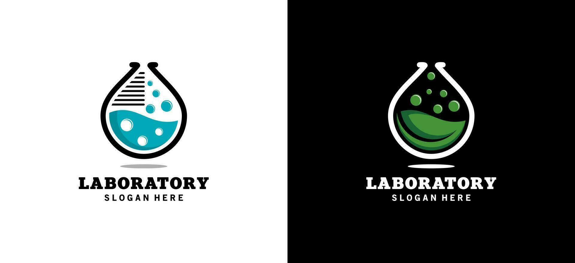 labb vetenskap logotyp design, labb ikon med glas droppa modern begrepp vektor