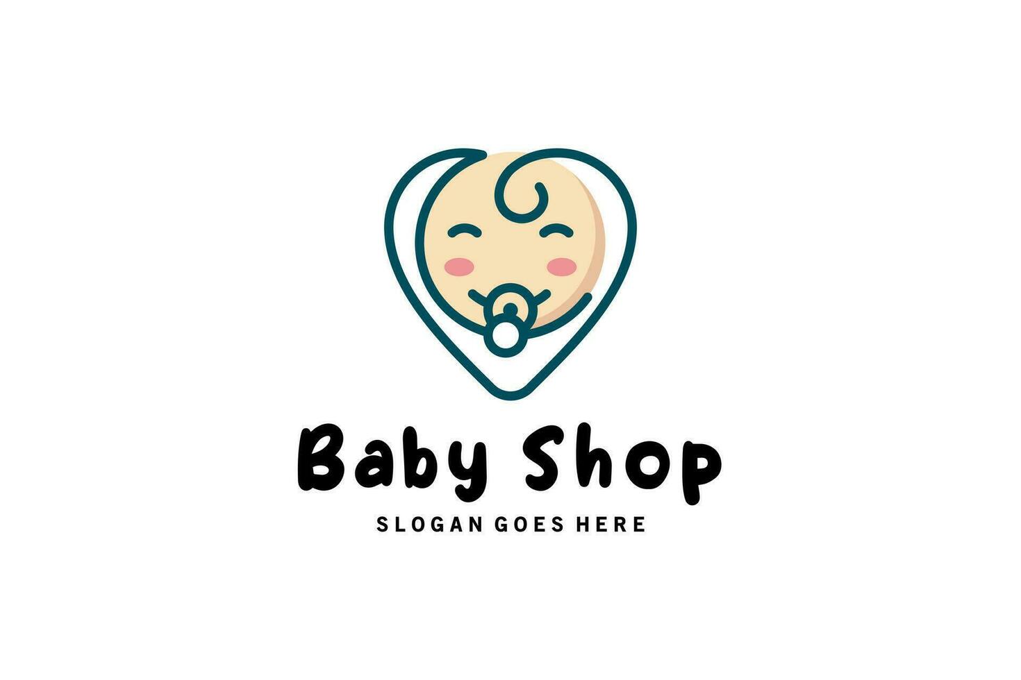 süß Baby Kopf modern Liebe zum Baby Geschäft oder Baby Pflege Logo Design vektor