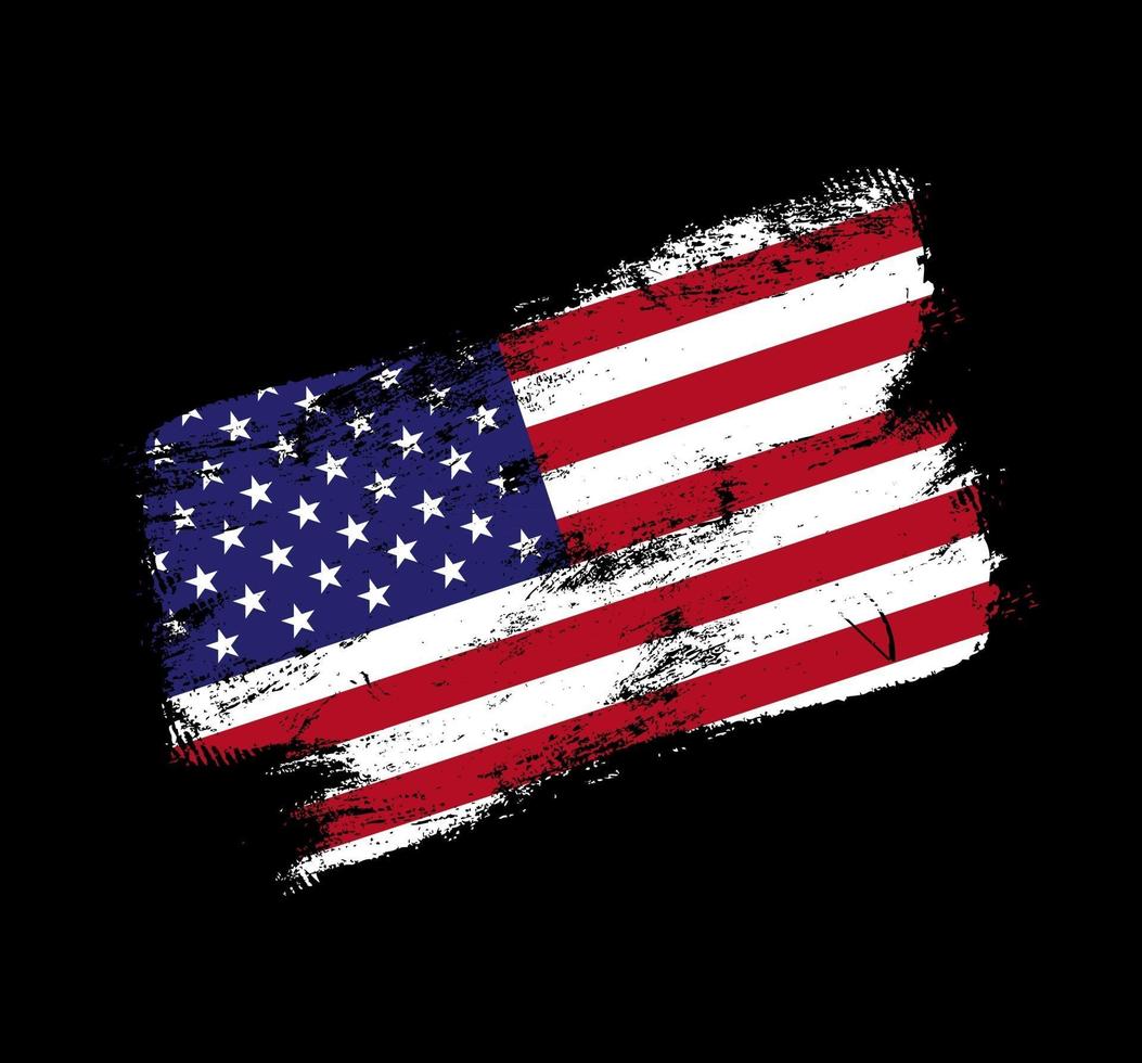 usa flagga grunge borste bakgrund. gammal penselflagga vektorillustration. abstrakt begrepp av nationell bakgrund. vektor