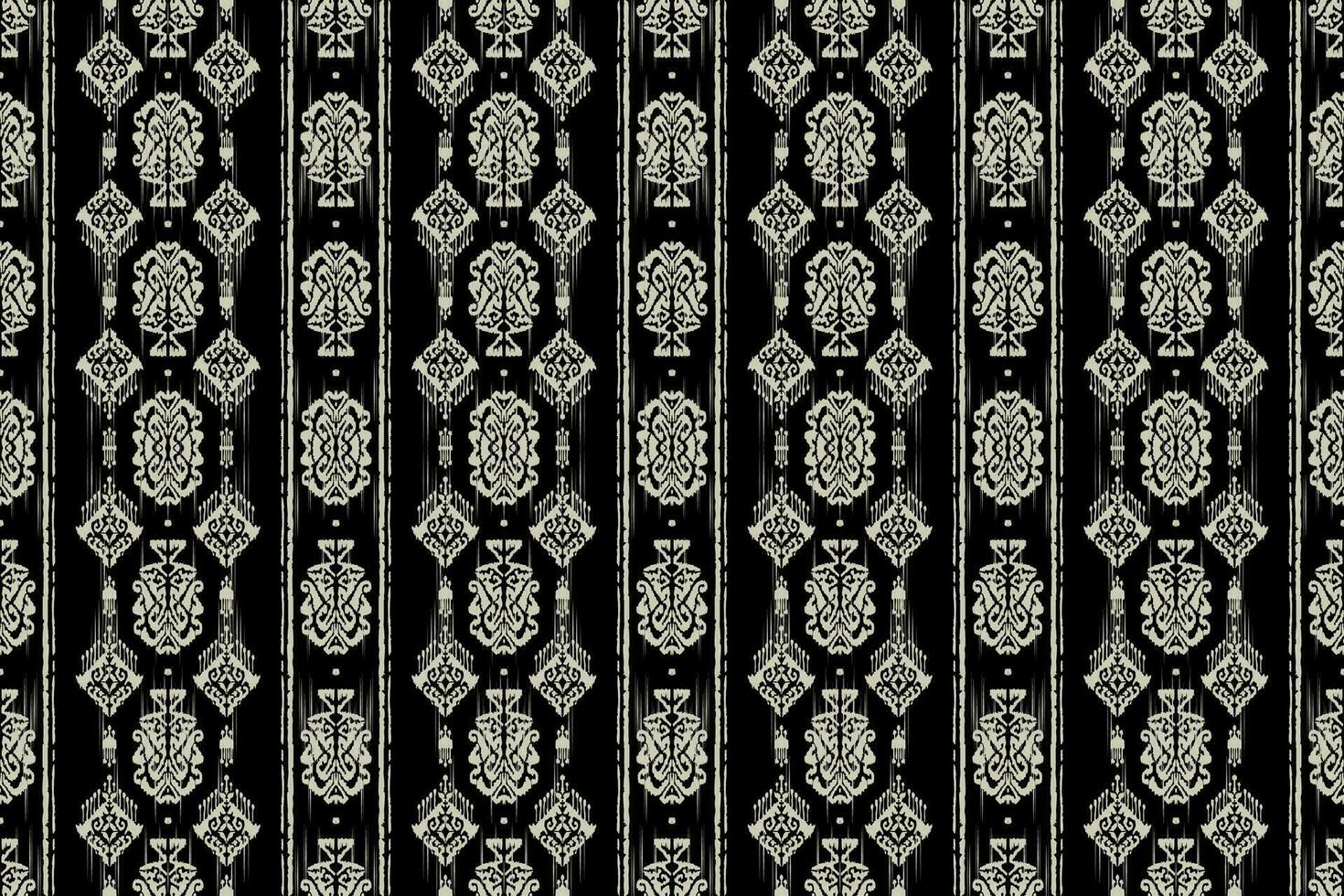 Ikat Stammes- indisch nahtlos Muster. ethnisch aztekisch Stoff Teppich Mandala Ornament einheimisch Boho Chevron textil.geometrisch afrikanisch amerikanisch orientalisch traditionell Vektor Illustrationen. Stickerei Stil.