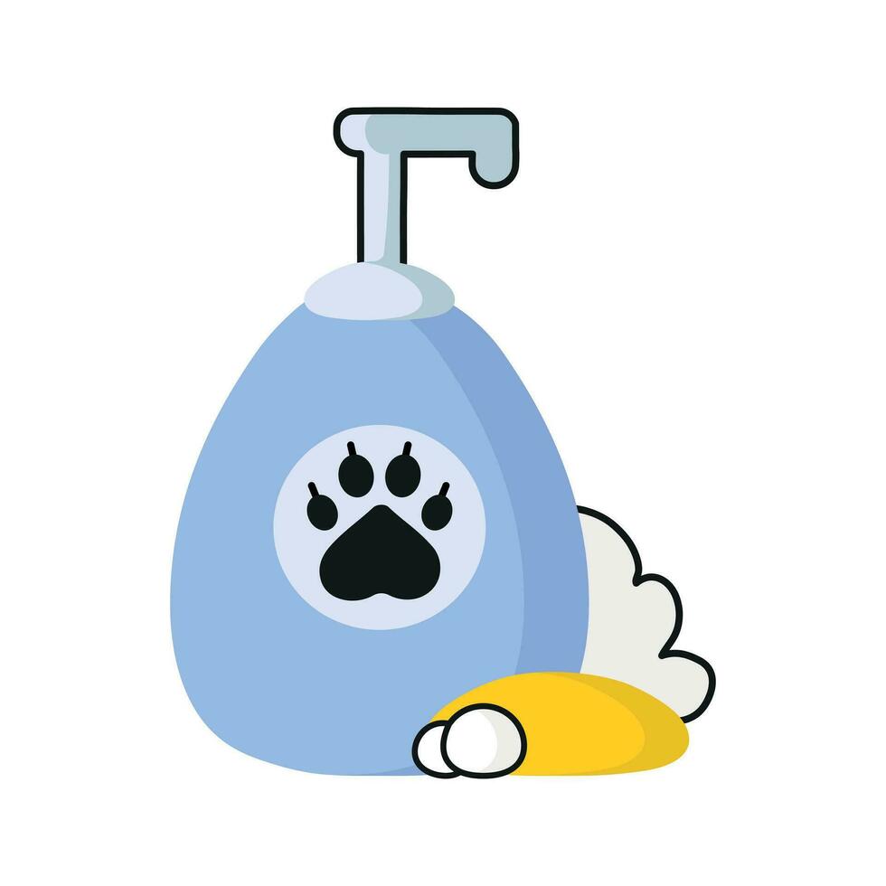 sällskapsdjur schampo vektor ikon. kosmetika för tvättning hundar och katter.