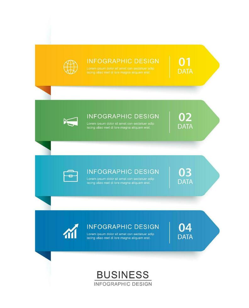 5 data infographics flik papper index tidslinje mall. vektor illustration abstrakt bakgrund.