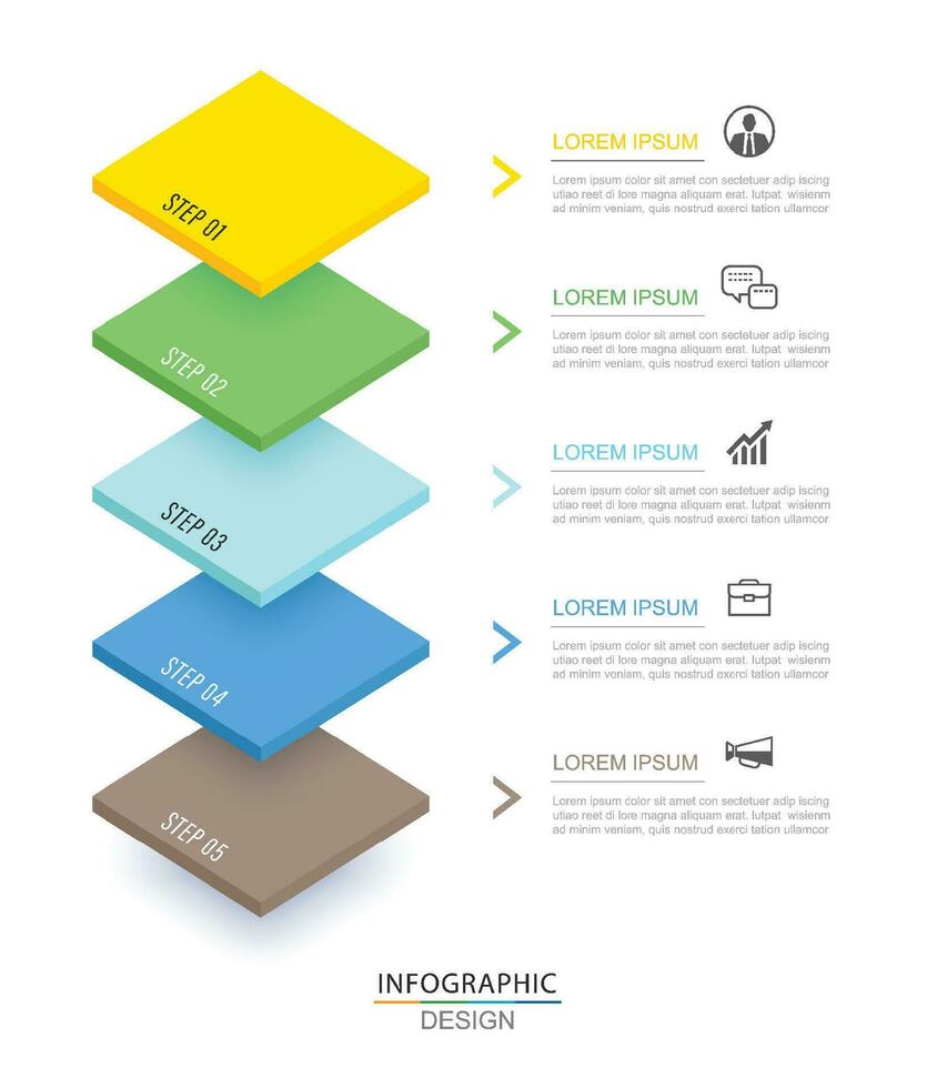 5 Daten Infografiken Tab Papier Index Zeitleiste Vorlage. Vektor Illustration abstrakt Hintergrund.