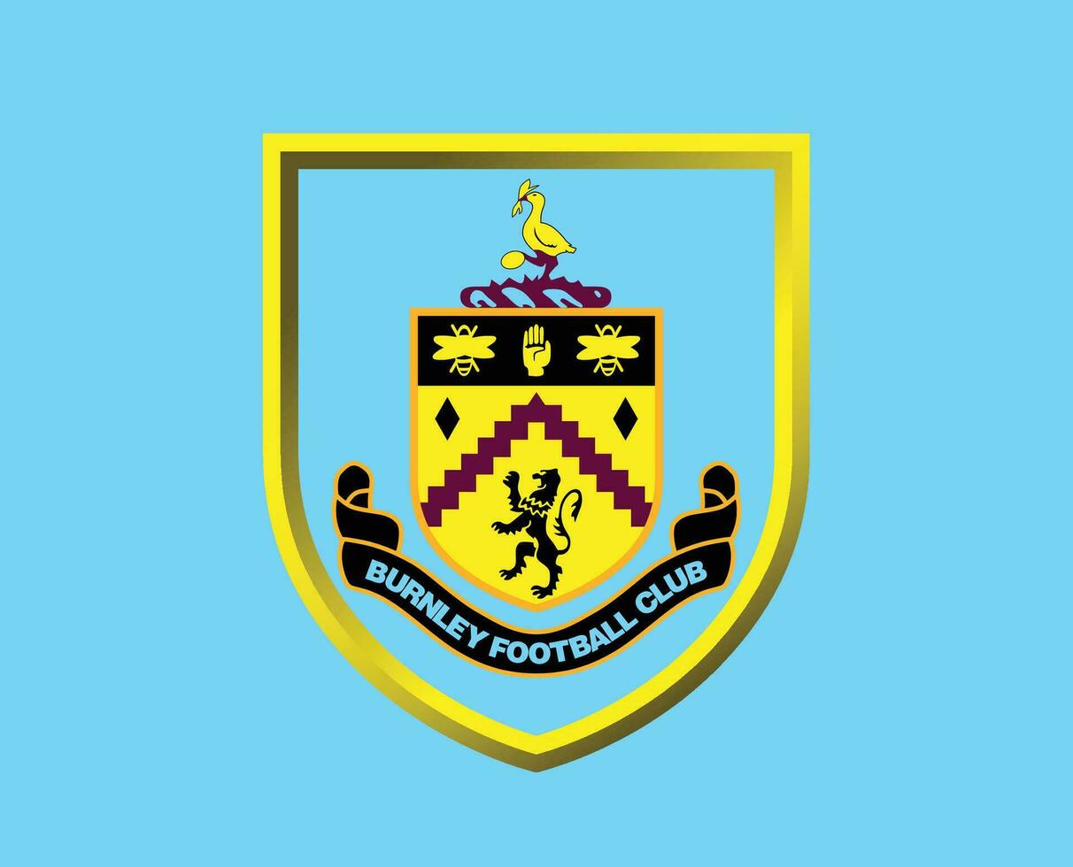 burnley fc klubb logotyp symbol premiärminister liga fotboll abstrakt design vektor illustration med cyan bakgrund