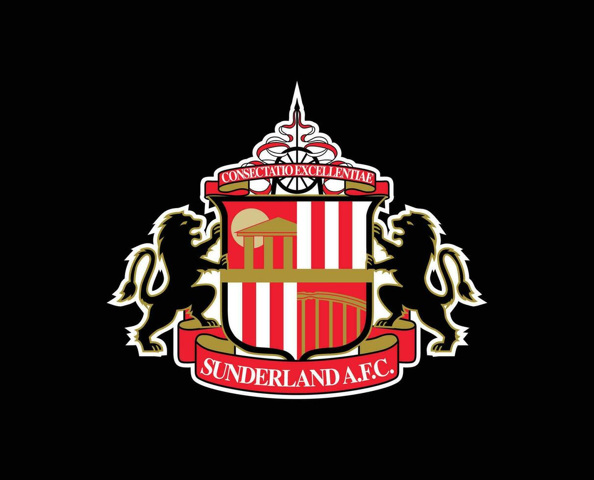 sunderland klubb logotyp symbol premiärminister liga fotboll abstrakt design vektor illustration med svart bakgrund