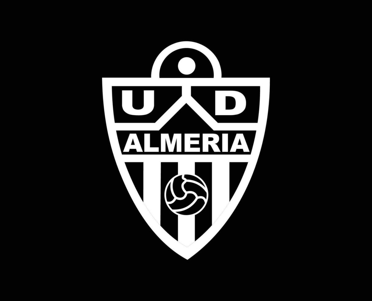 Almeria Verein Logo Symbol Weiß la liga Spanien Fußball abstrakt Design Vektor Illustration mit schwarz Hintergrund