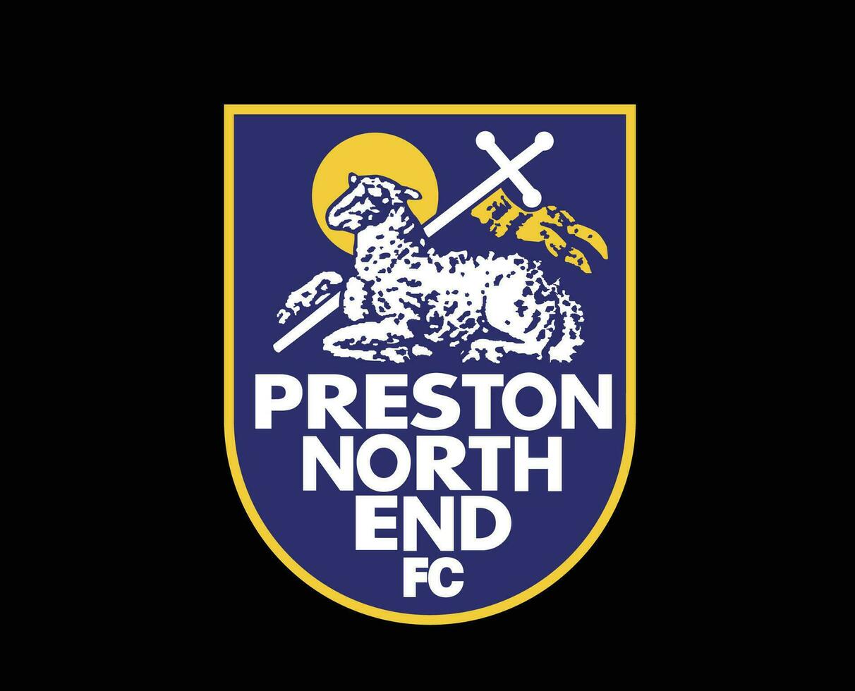 preston norr slutet klubb symbol logotyp premiärminister liga fotboll abstrakt design vektor illustration med svart bakgrund