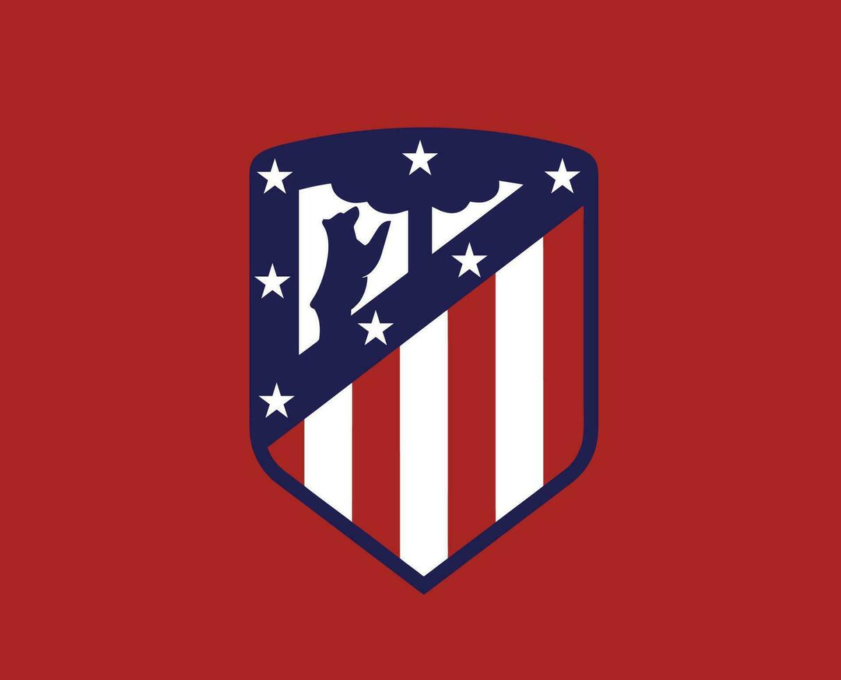 atletico de madrid klubb logotyp symbol la liga Spanien fotboll abstrakt design vektor illustration med röd bakgrund