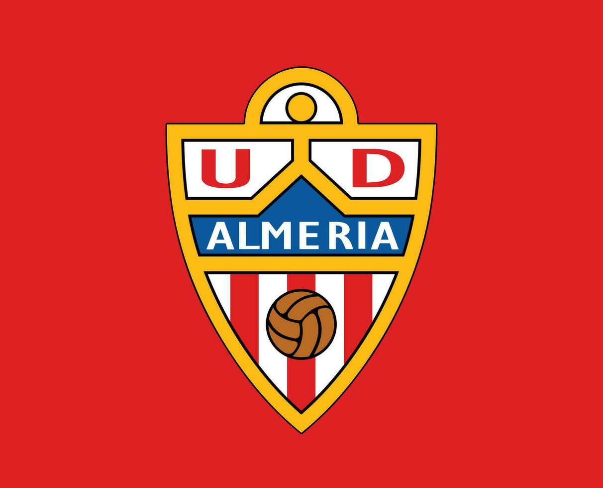 almeria klubb logotyp symbol la liga Spanien fotboll abstrakt design vektor illustration med röd bakgrund