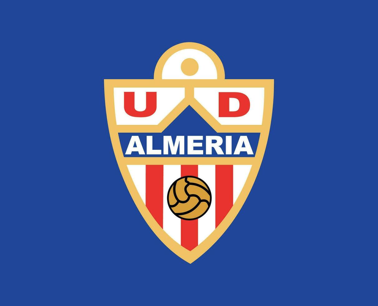 almeria klubb logotyp symbol la liga Spanien fotboll abstrakt design vektor illustration med blå bakgrund