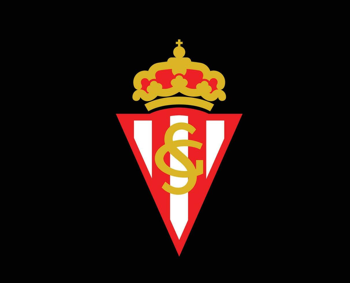 Sport gijon Verein Symbol Logo la liga Spanien Fußball abstrakt Design Vektor Illustration mit schwarz Hintergrund