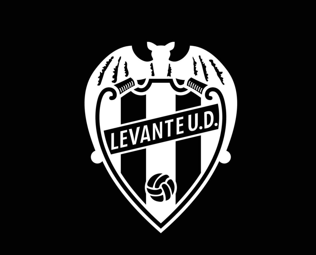 levante Verein Logo Symbol Weiß la liga Spanien Fußball abstrakt Design Vektor Illustration mit schwarz Hintergrund