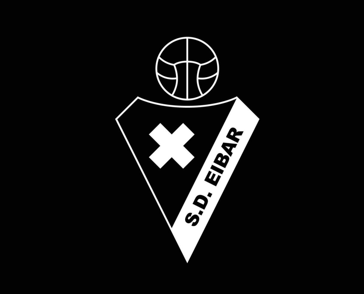 Eibar Verein Logo Weiß Symbol la liga Spanien Fußball abstrakt Design Vektor Illustration mit schwarz Hintergrund