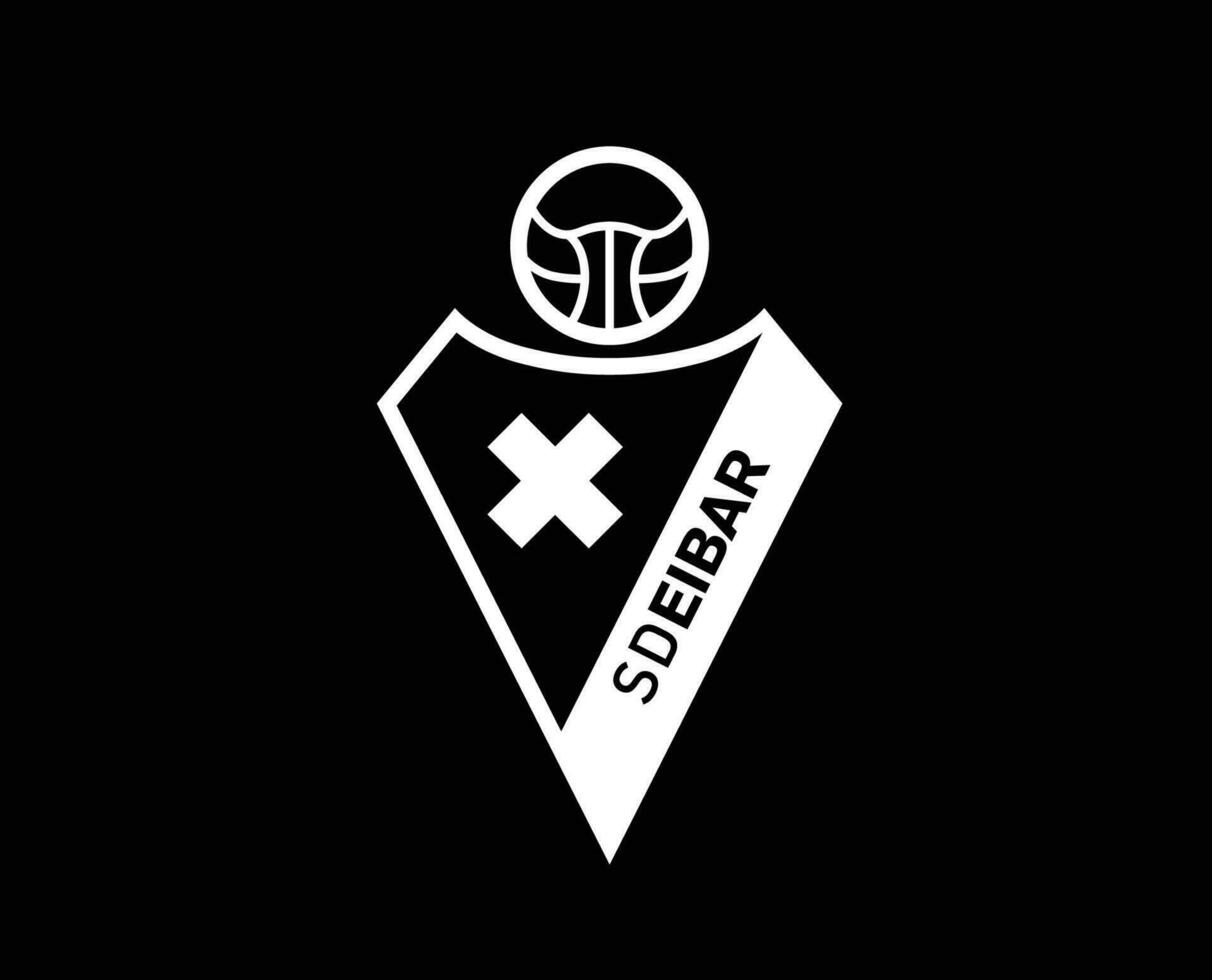 eibar klubb symbol logotyp vit la liga Spanien fotboll abstrakt design vektor illustration med svart bakgrund