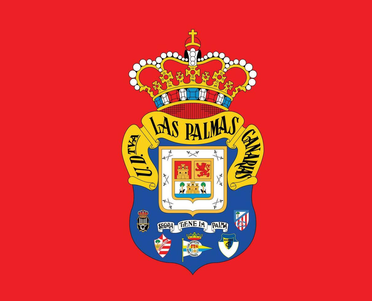 las palmas klubb logotyp symbol la liga Spanien fotboll abstrakt design vektor illustration med röd bakgrund
